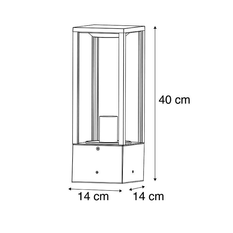 Industriële buitenlamp, zwart, 40 cm, IP44 - Charlois