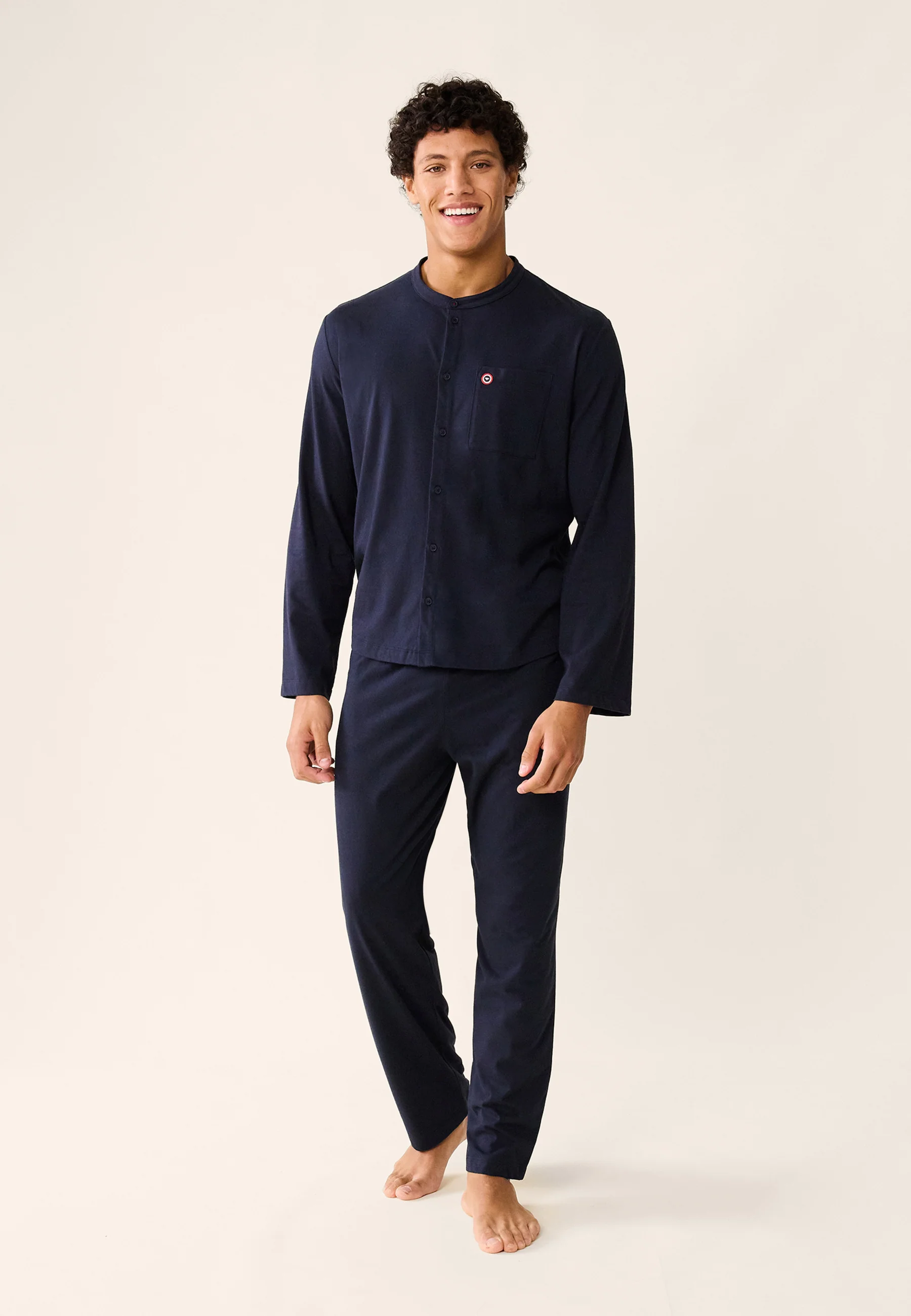Ensemble de pyjama t-shirt et pantalon en coton-Ensemble Pyjama Hugo Marine