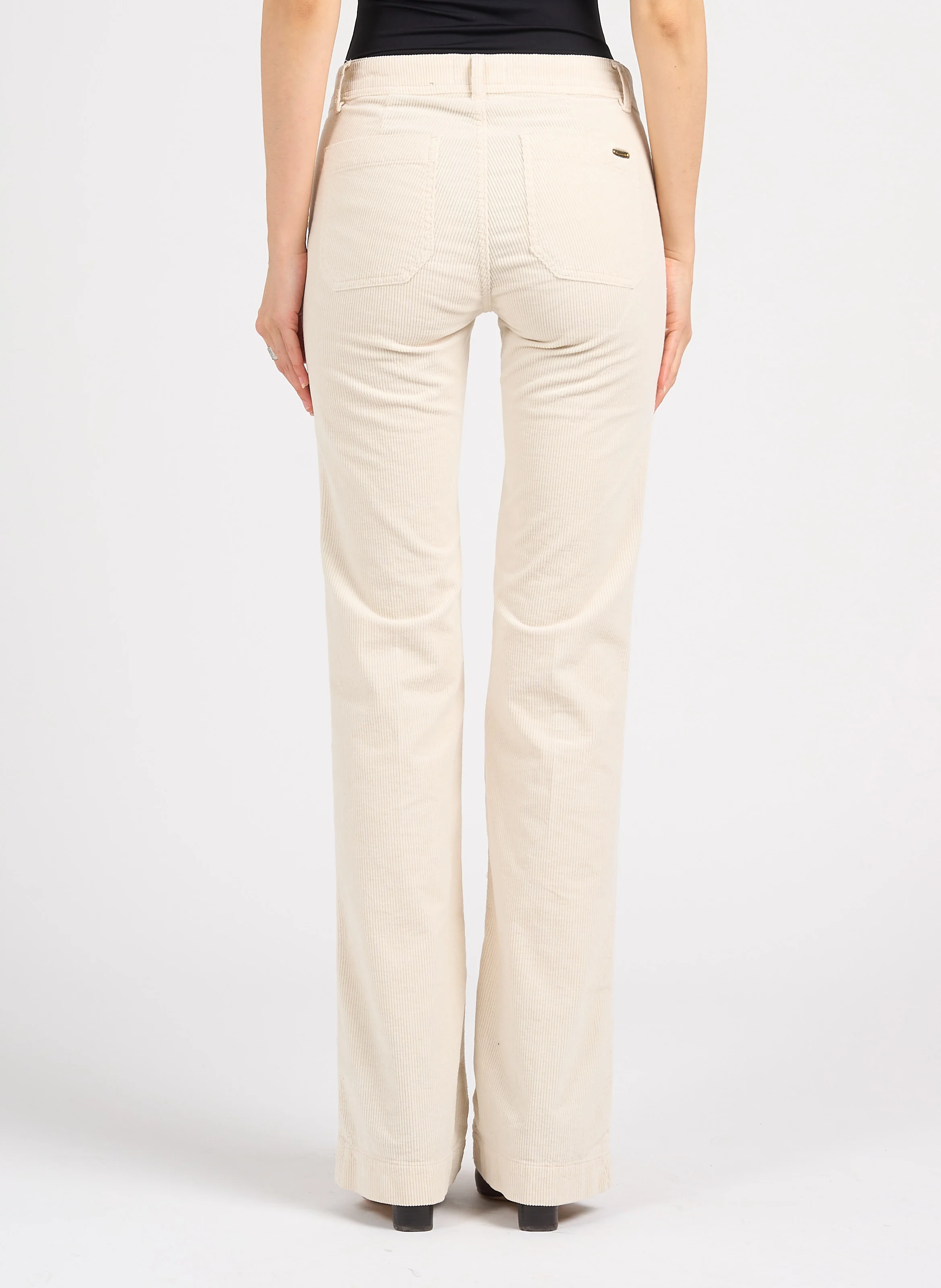 Pantalon patte d'eph en coton mélangé | Blanc