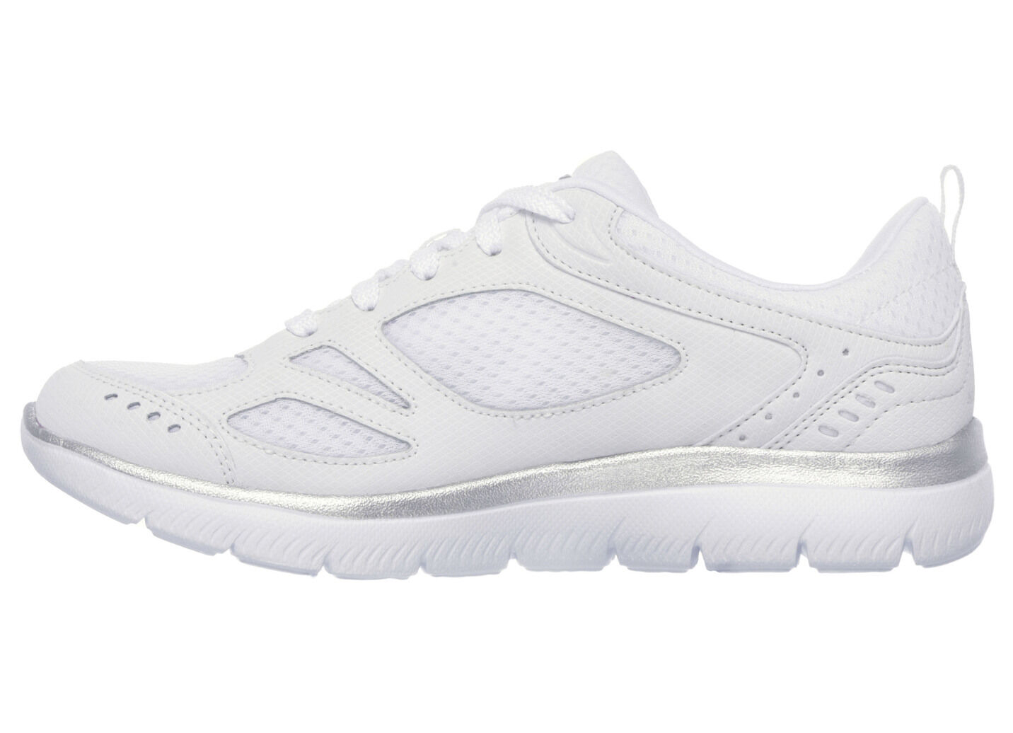SKECHERS, sportliche Damen-Sneaker, mit Nappaleder-Besätzen