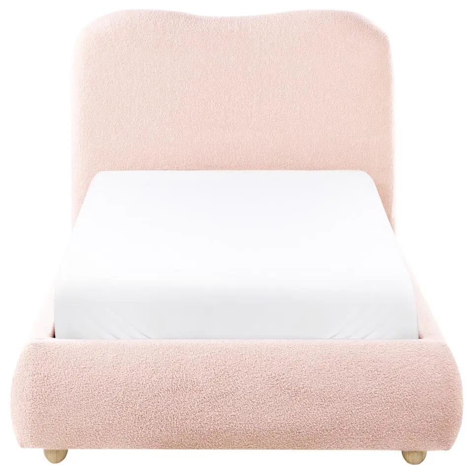 BLAGNAC - Bed met opbergruimte - Roze - 90 x 200 cm - Bouclé