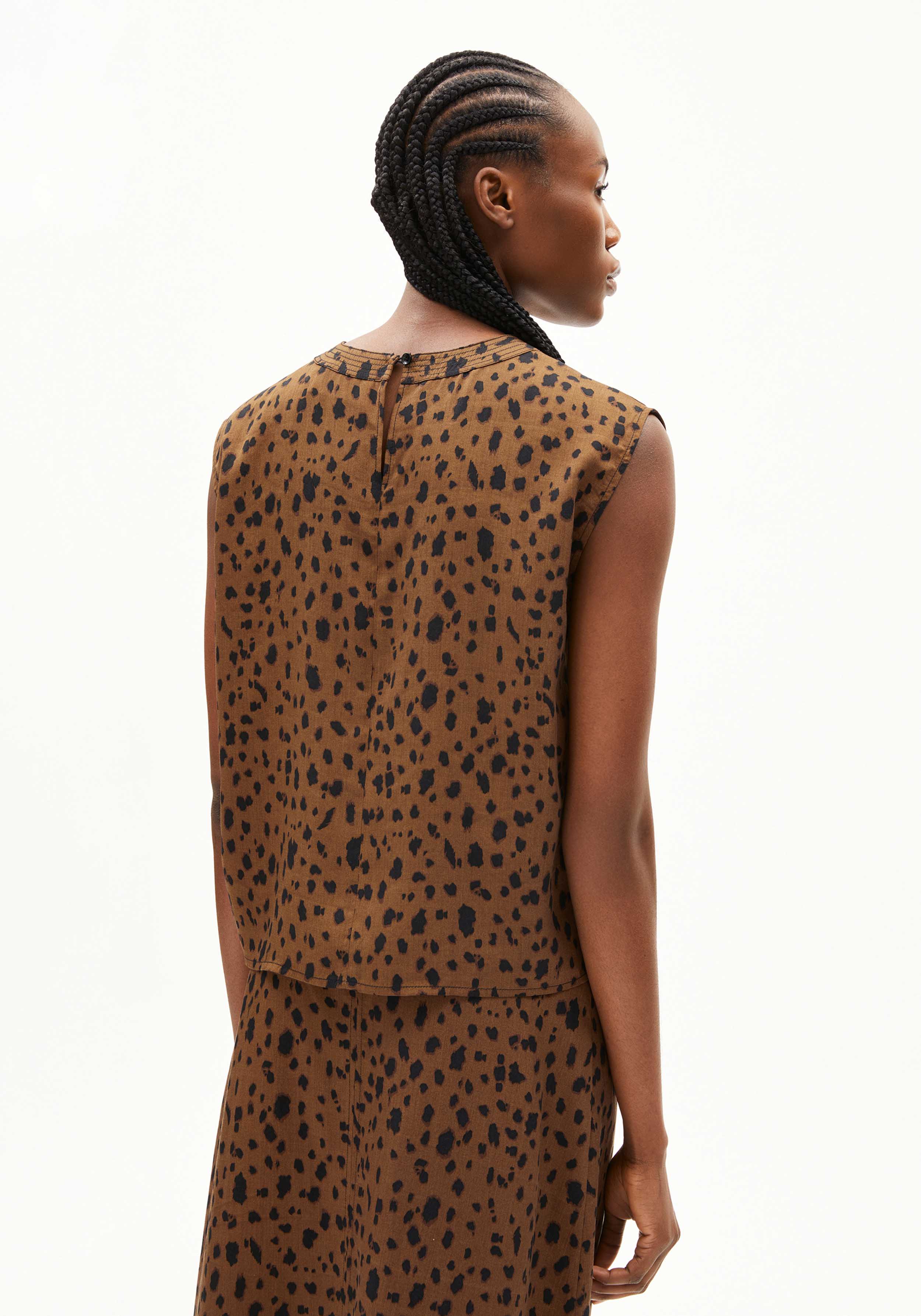 Armedangels Bluse Neraali Leopaa Dark Camel