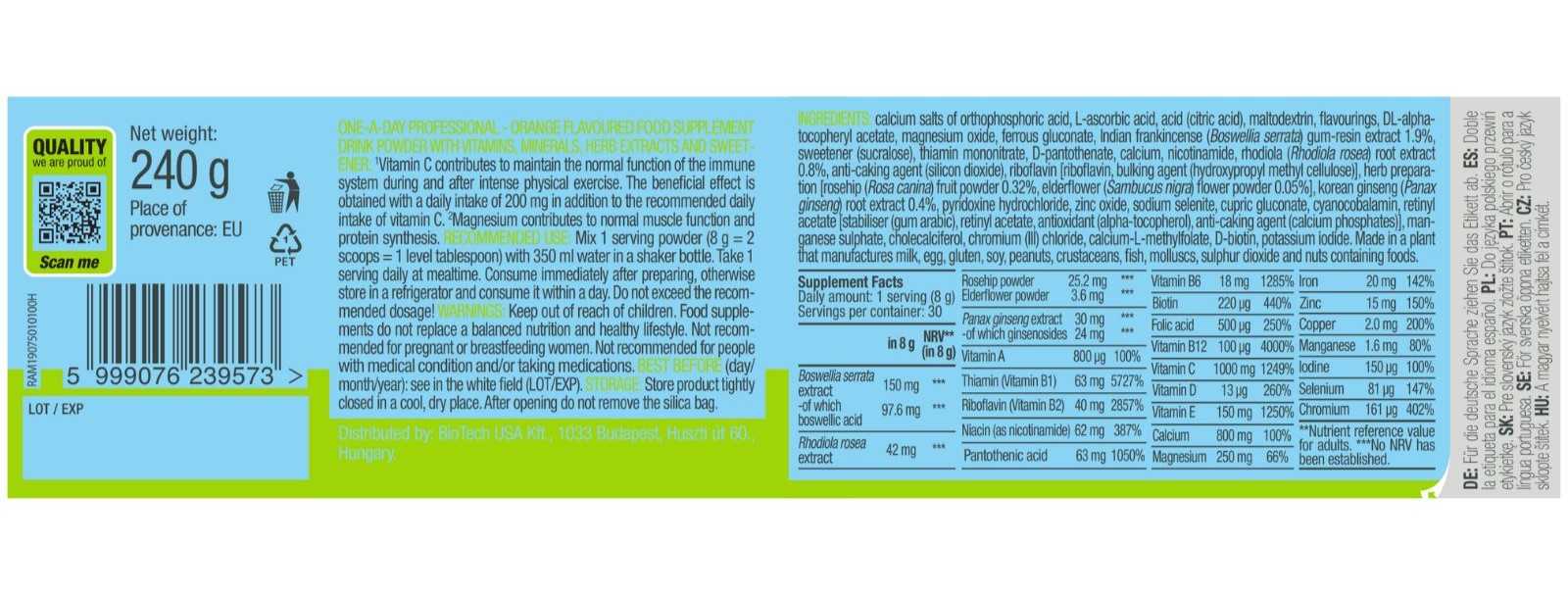 Biotech USA One a Day Professional 240g