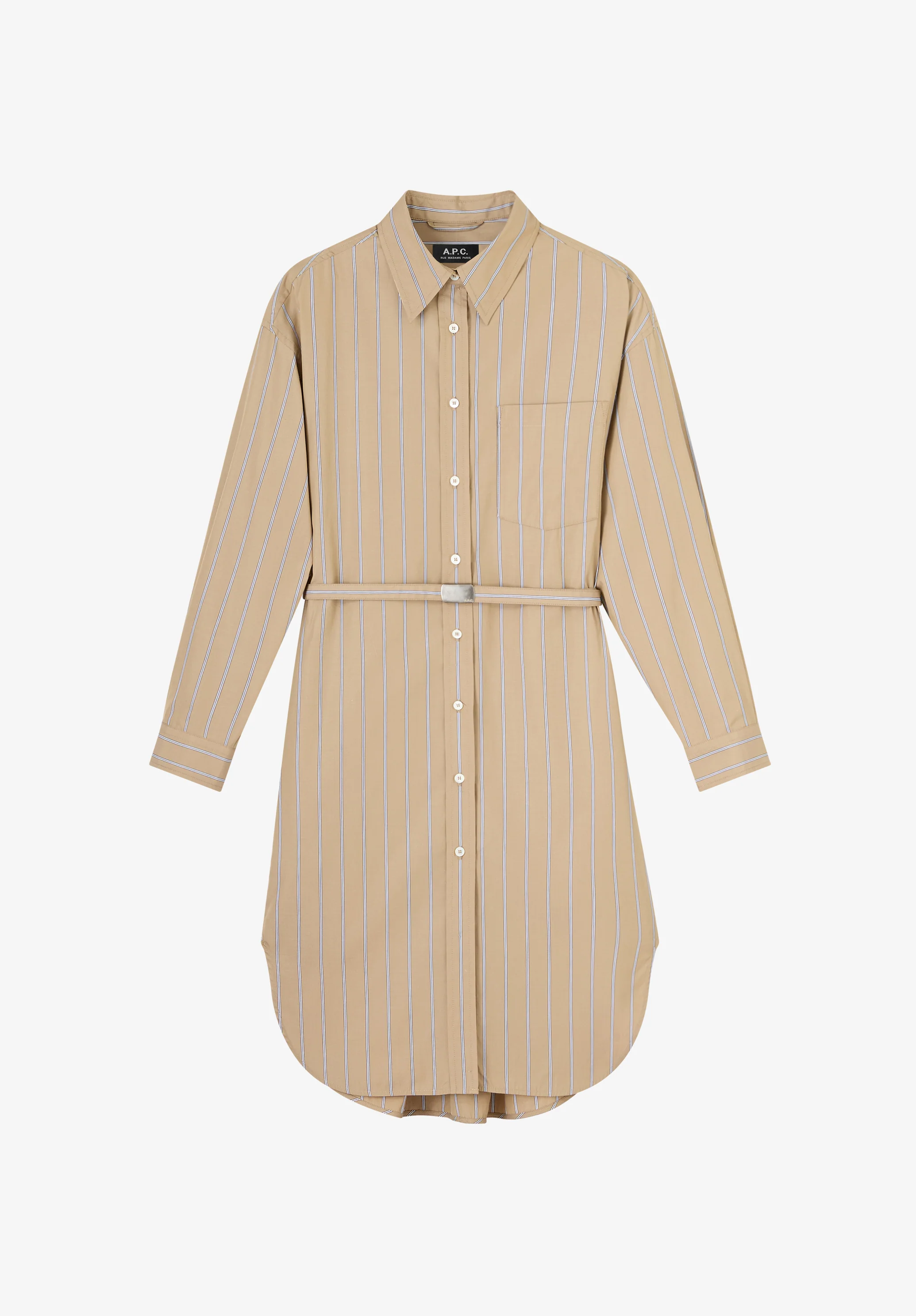 robe chemise courte - Beige
