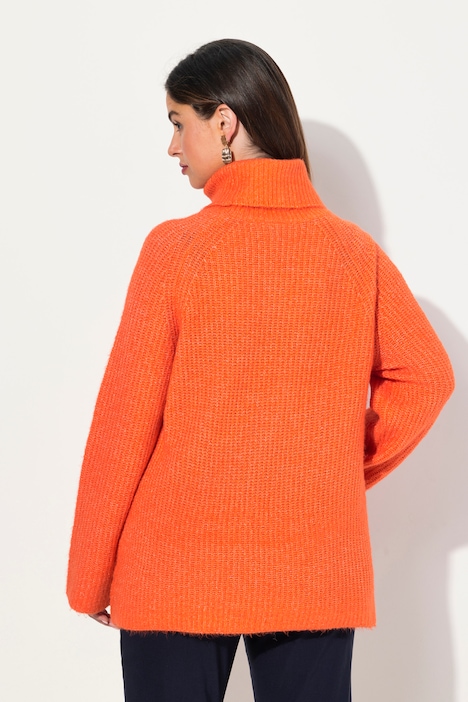 Pullover, Rippstrick, Rollkragen, Langarm, recycelt