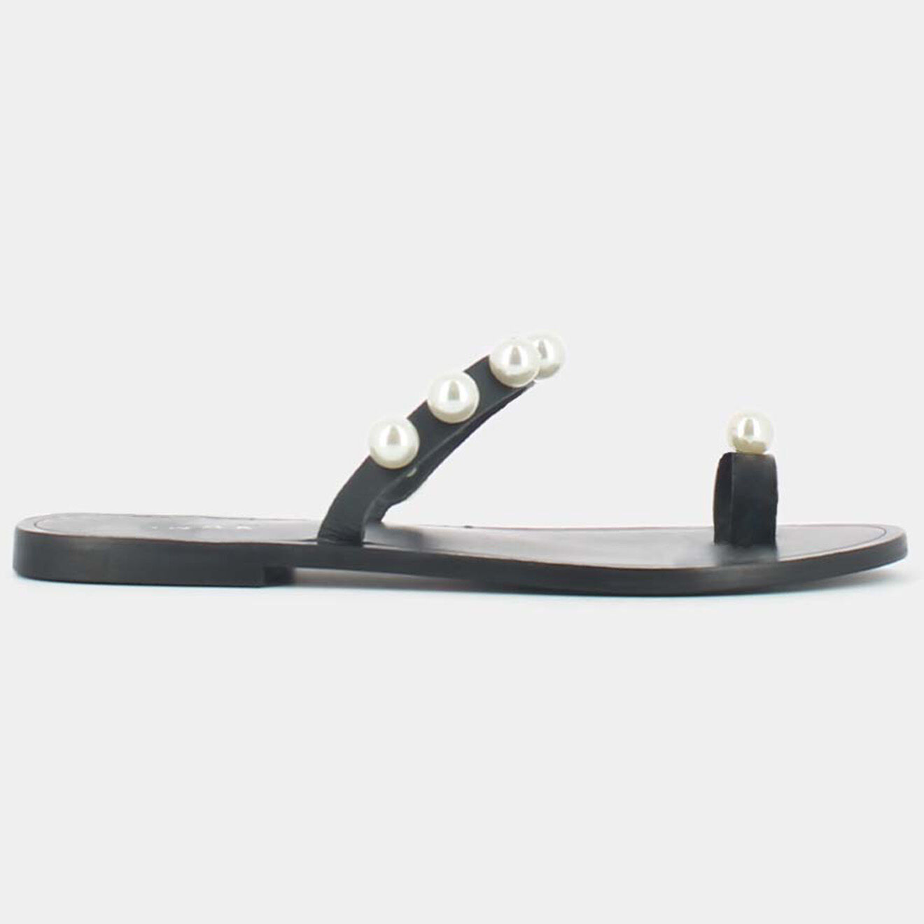 Jonak Mules plates en Cuir Waddle à perles noires