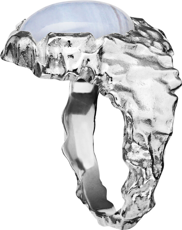 Maanesten Gudinde Ring Blonde Agat Silver