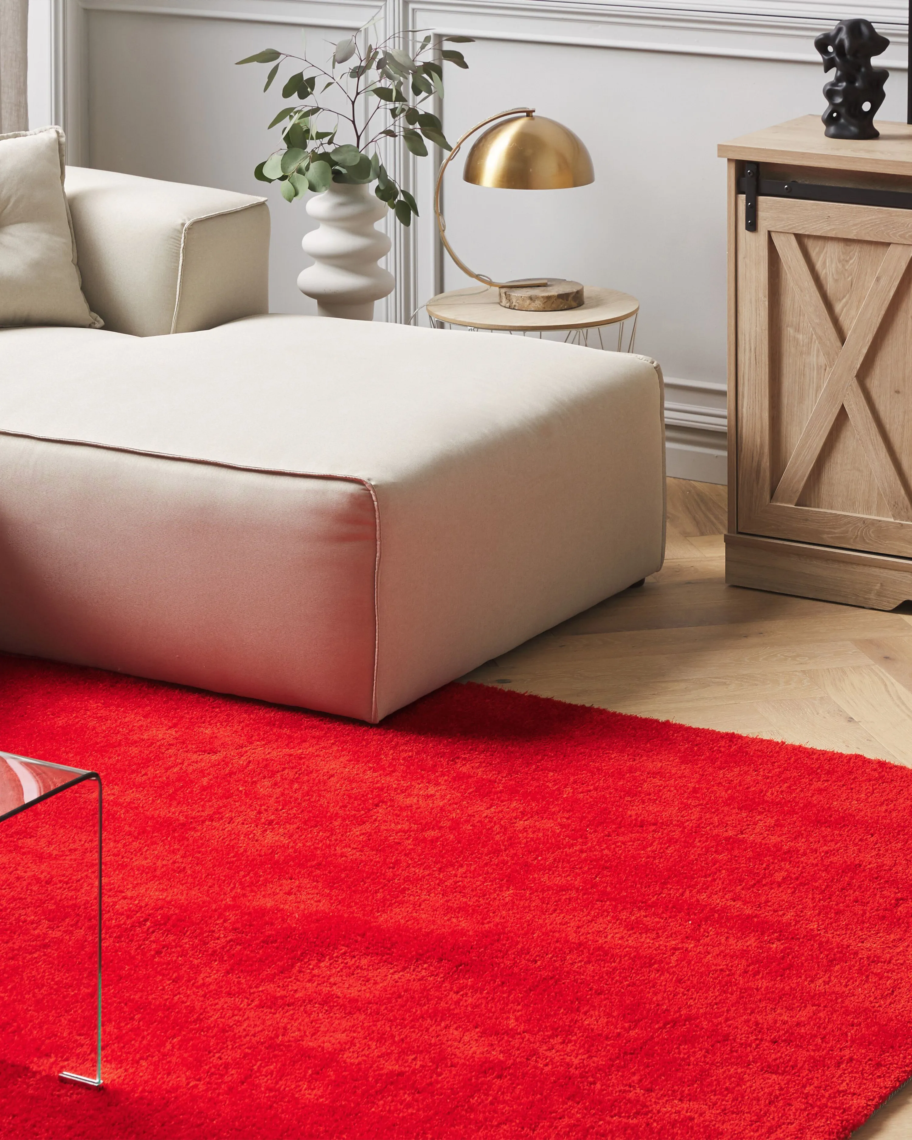 Hoogpoligvloerkleed DEMRE Rood 200 x 300 cm