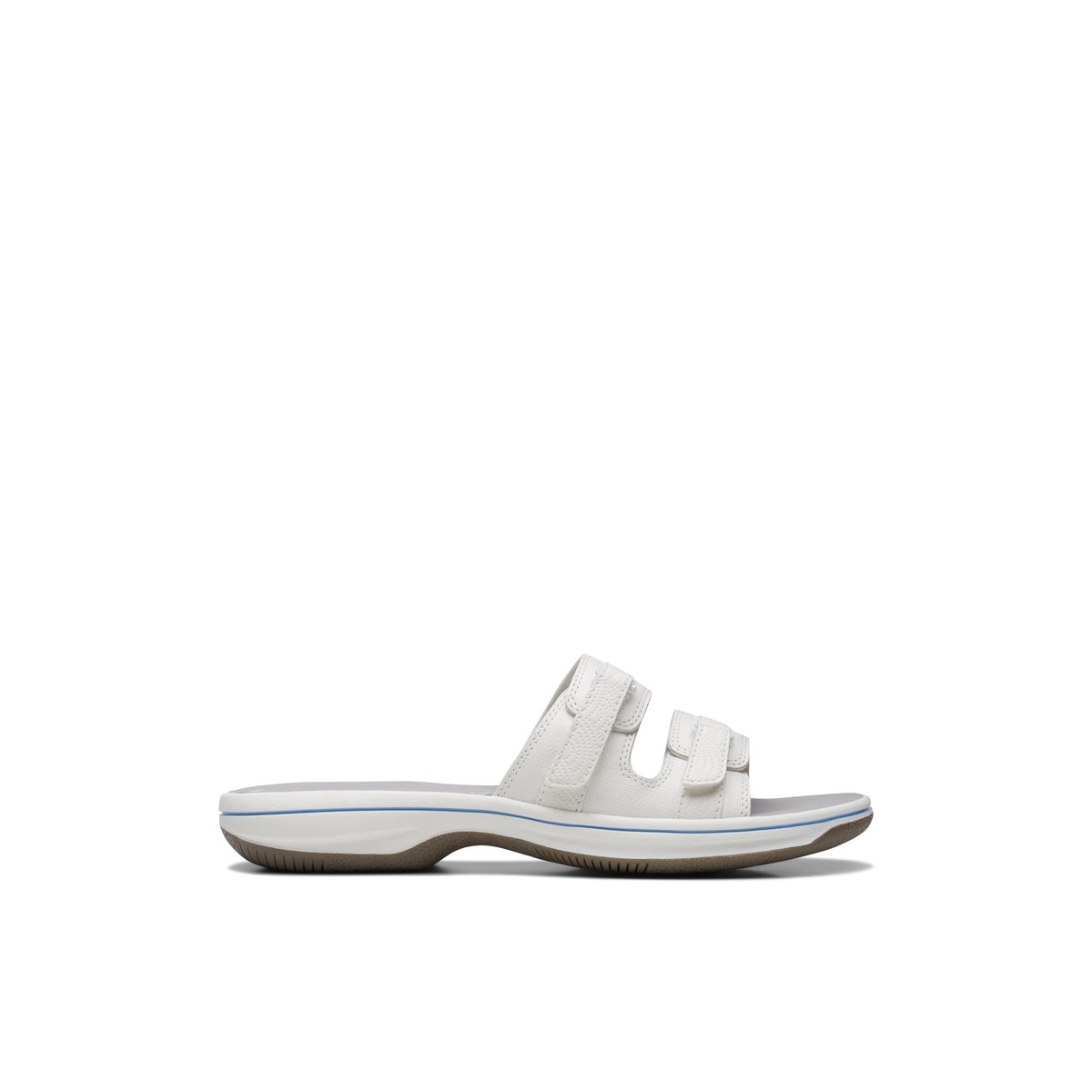 CLARKS-Breeze_piper-Sandales à glissière - Talon plat - Blanc