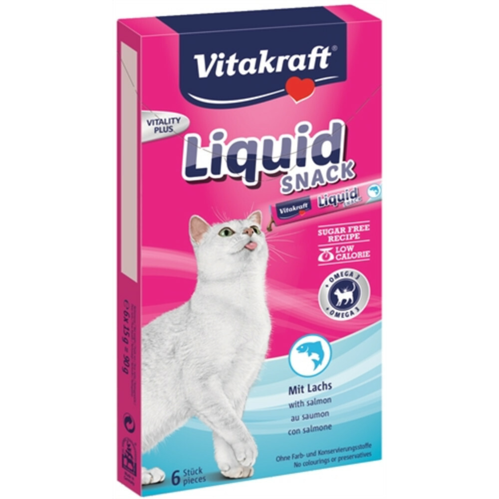 Vitakraft Cat Liquid Zalm - Omega6 stuks