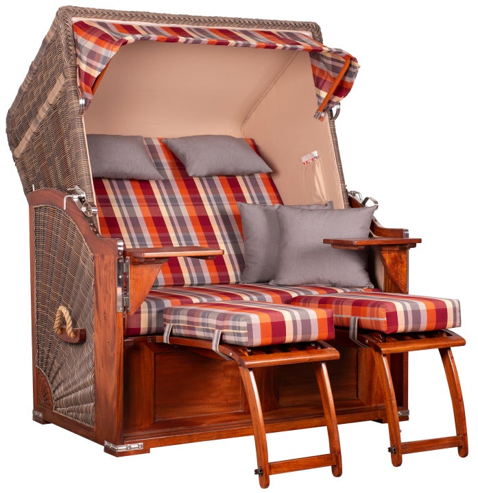 Strandstoel Nordstrand mahonie PE grijs design 584