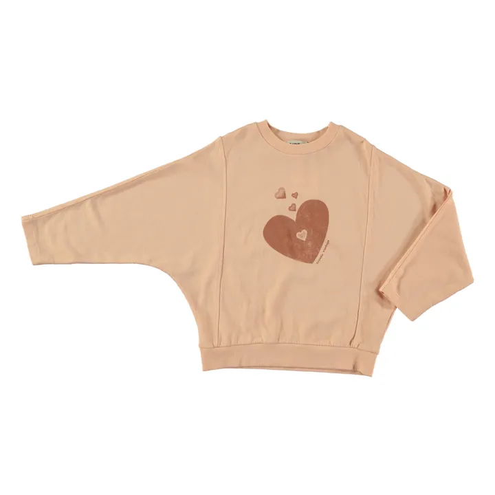 Tocoto Vintage Sweat Grandma Kisses Coton Bio | Rose pâle