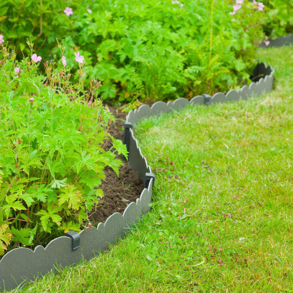 Decoratieve tuinrand natuur, 0,13 x 12 m, 3 mm, grijs