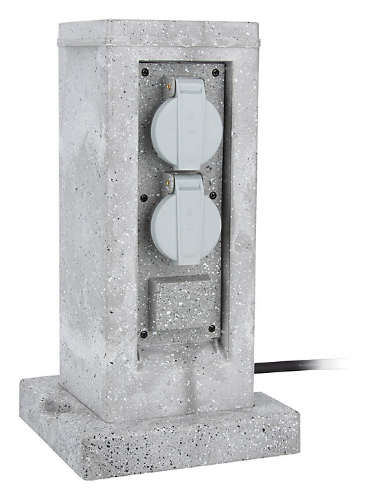 Borne de jardin extérieure Zenitech 2 prises + programmateur 5 m
