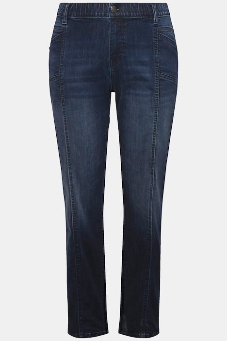 Boyfriend-Jeans, Ziernähte, weites Bein, 4-Pocket-Schnitt