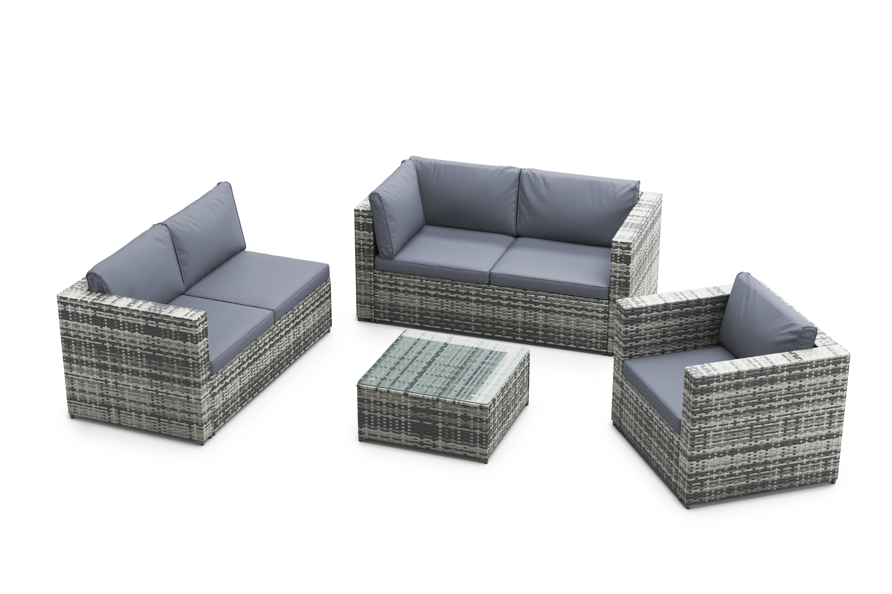 Rattanlounge SAMUI grau/anthrazit