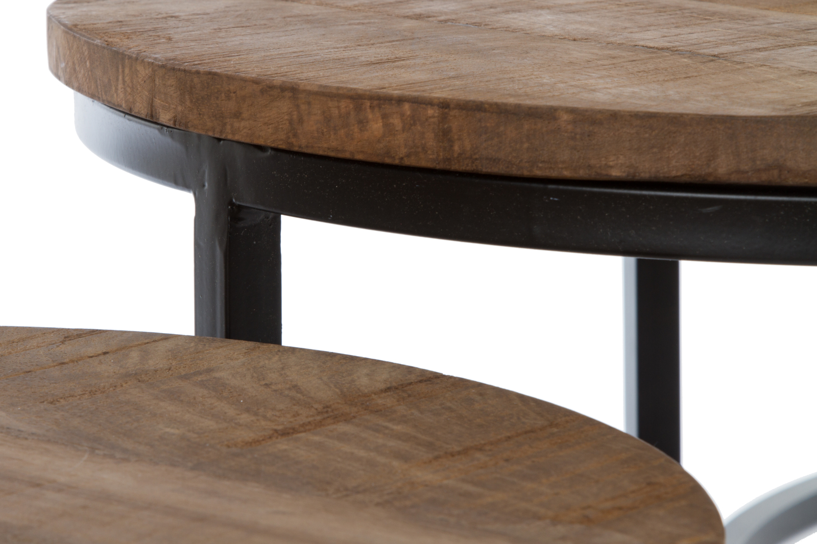 3er Set Couchtisch MOON - natur - Mango massiv