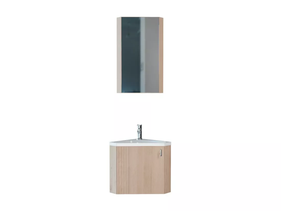 Ensemble meuble lave-mains d'angle KODA + Robinet TAP + Armoire d'angle CLEO