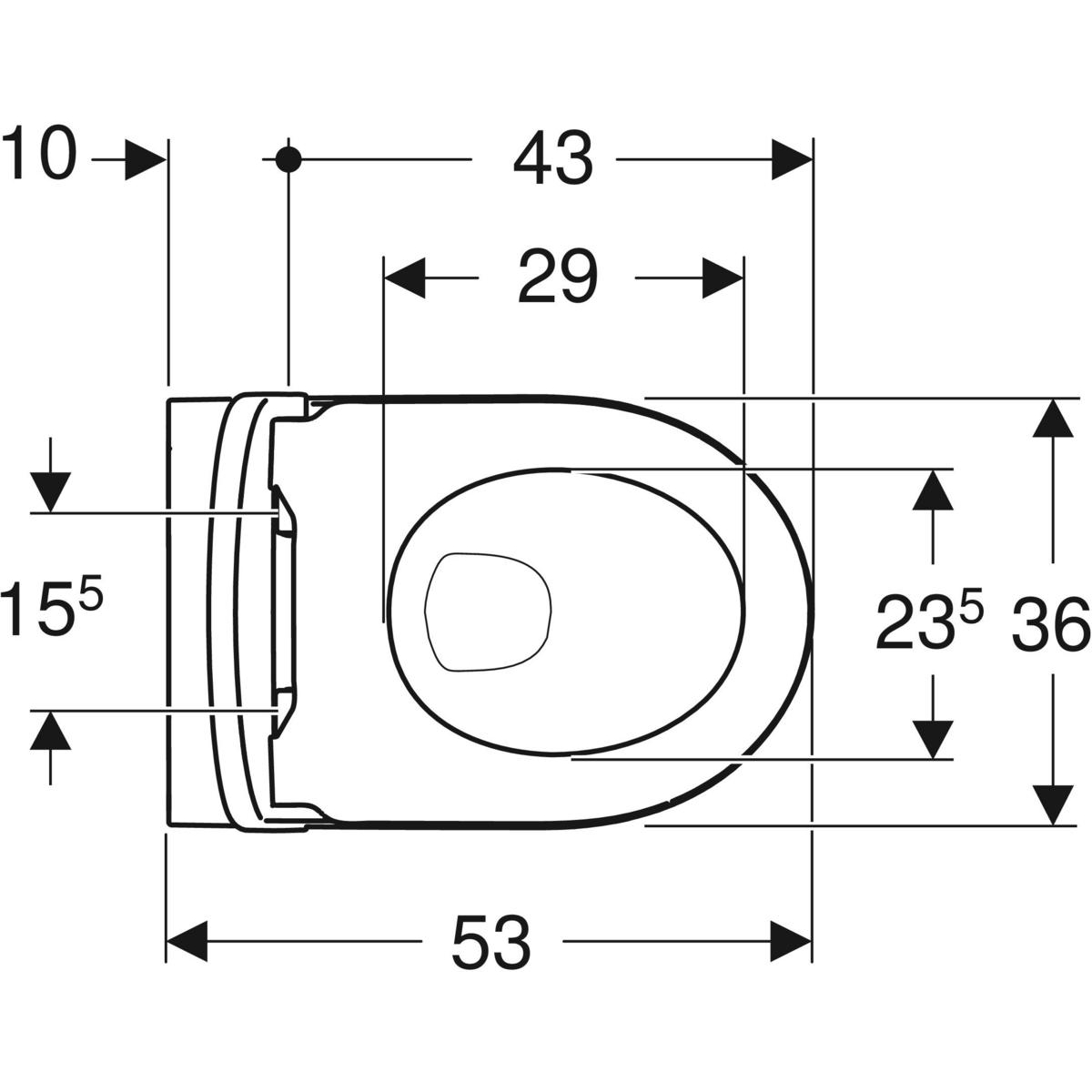 Geberit WC pack iCon hangend Rimfree diepspoel toilet met quick release toiletbril wit