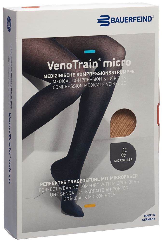 Bauerfeind VenoTrain Micro KKL2 ATU<br>1 Stück, XL, normal/long offene Fussspitze creme