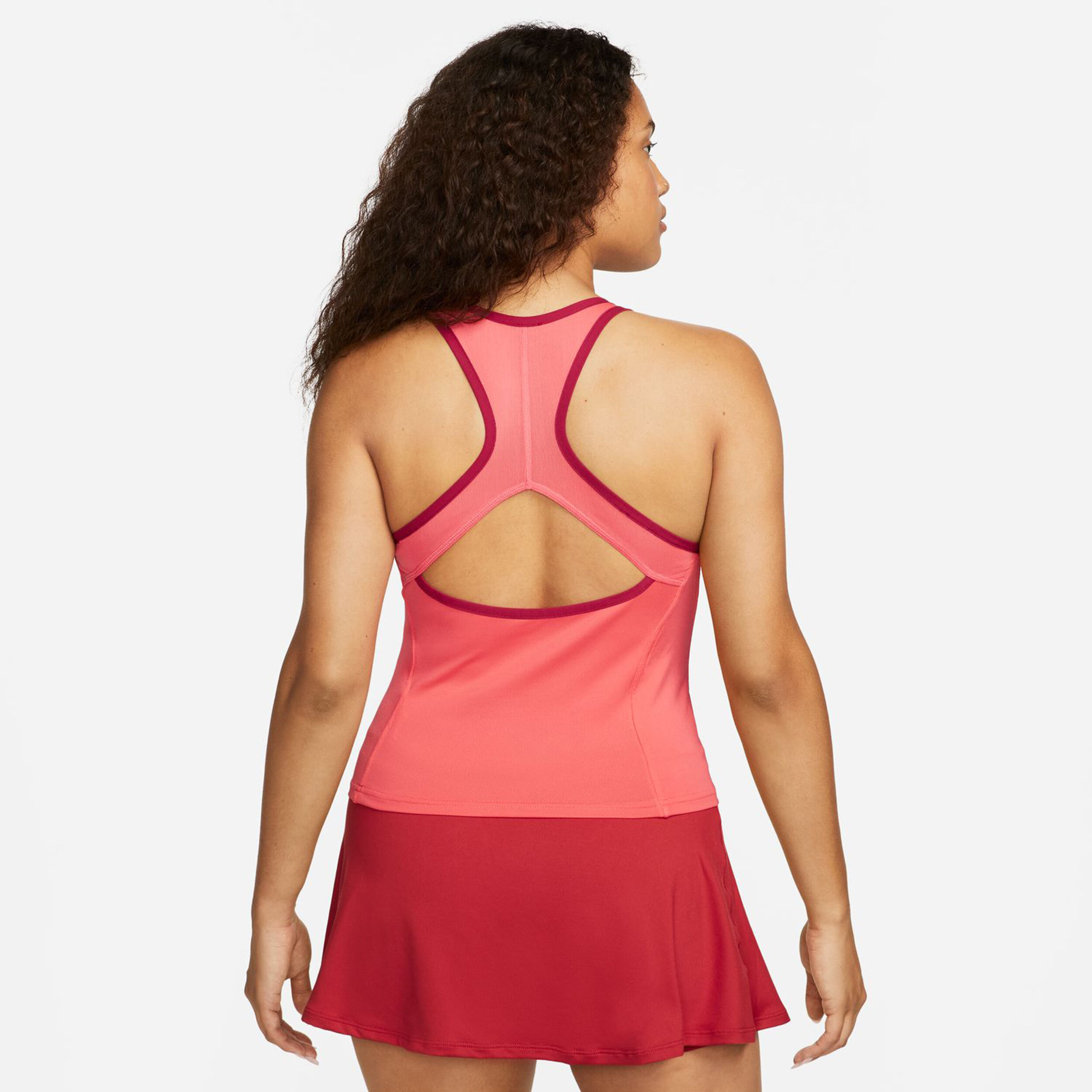 Nike Dri-Fit Court Slam Solid Débardeur Tank Top Femmes - Corail , Rouge Foncé