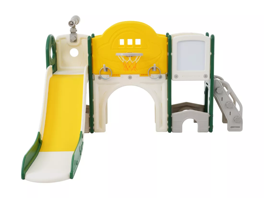 Jouet d'escalade pour enfants 10 en 1 avec toboggan, autoportant, escalade, jeu de forage, gris