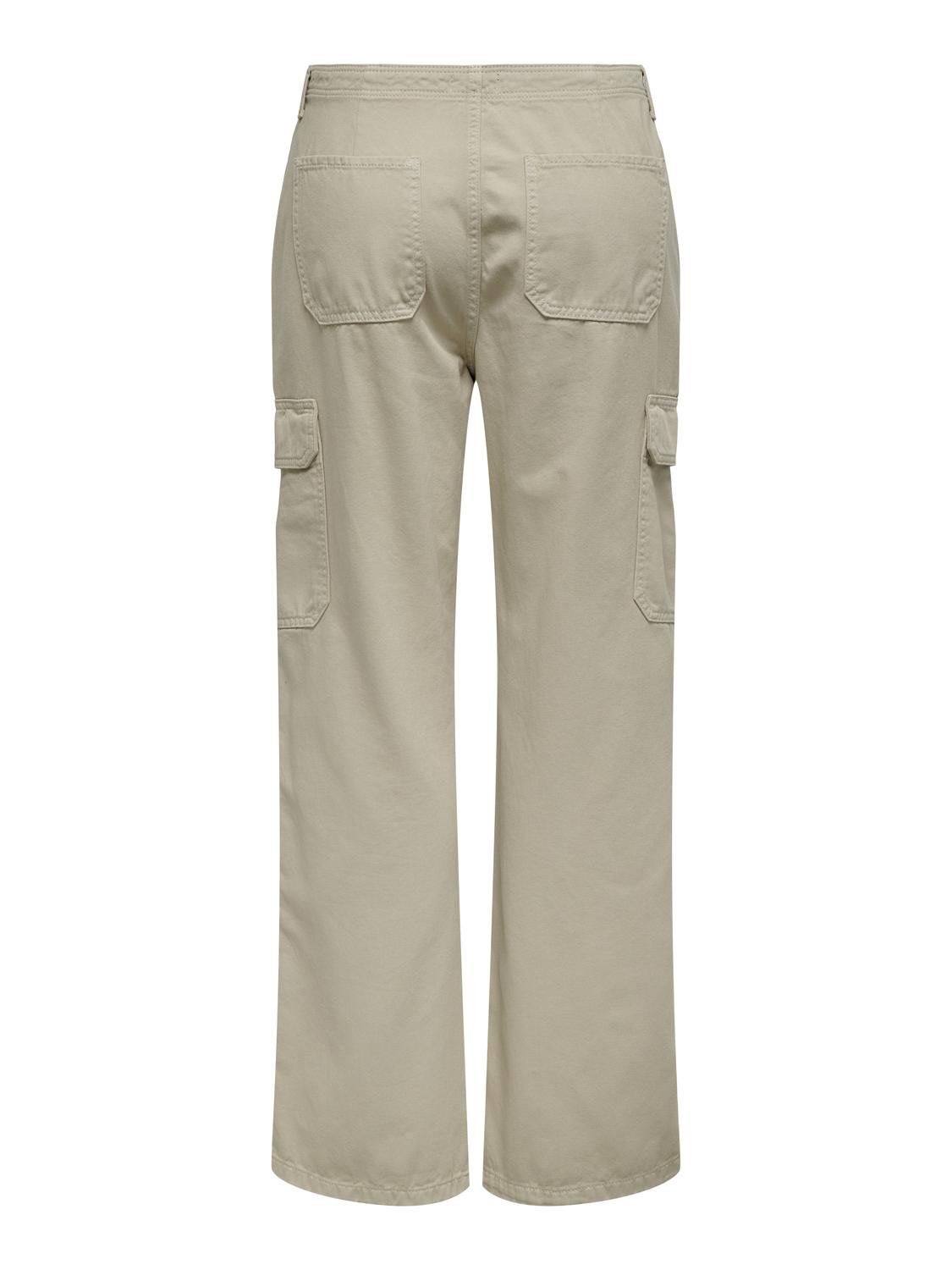 ONLMALFY Hohe Taille Locker geschnitten Cargo-Hose Silver Lining