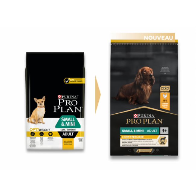 Croquettes Pro Plan Small & Mini Adult Light/Sterilised Poulet