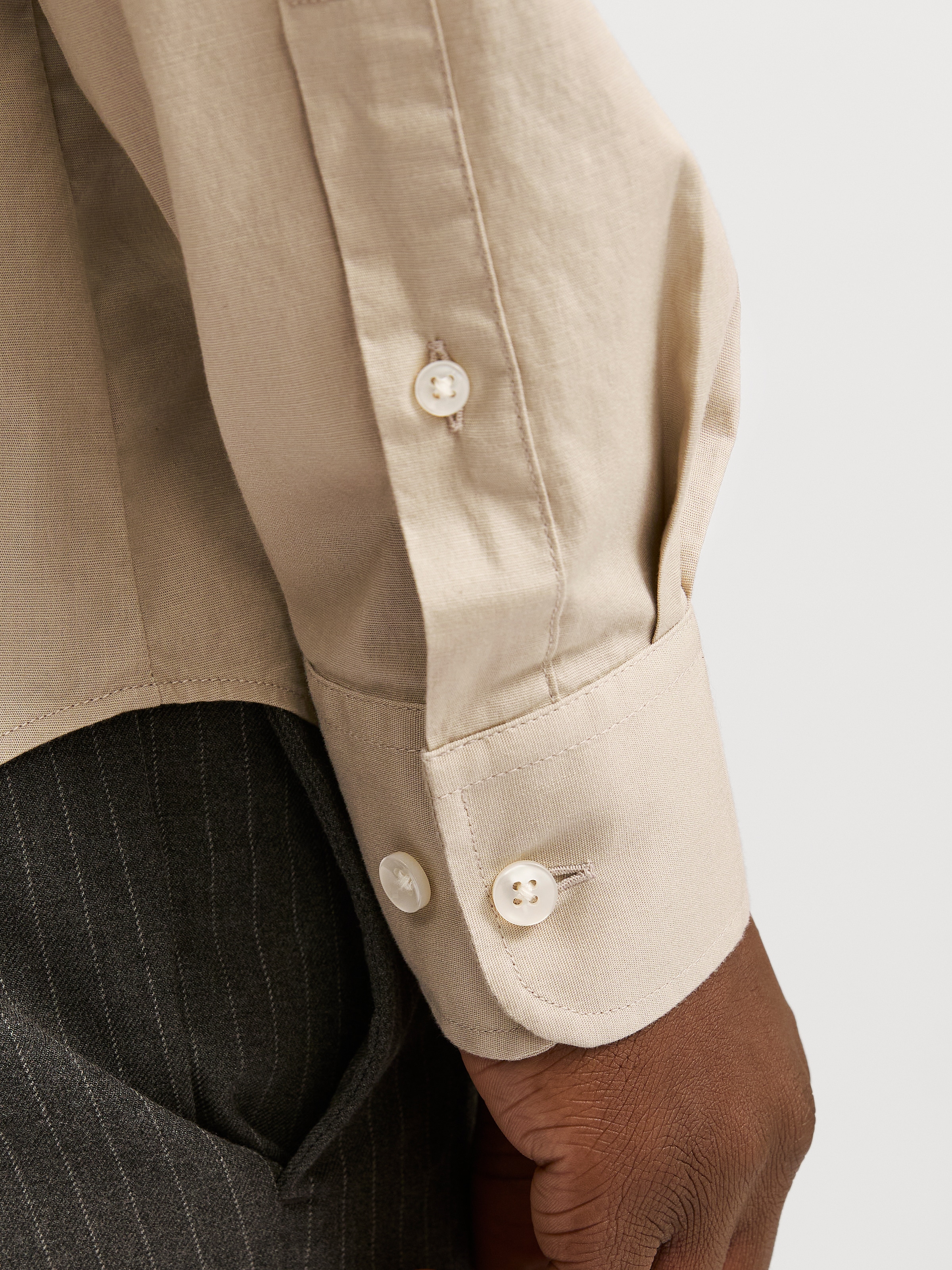Jack & Jones Langarmhemd »JPRBLAJAXON mit Stretchanteil und stylischem Kragen«, unifarben, slim fit, Web, Hemdkragen, atmungsaktiv