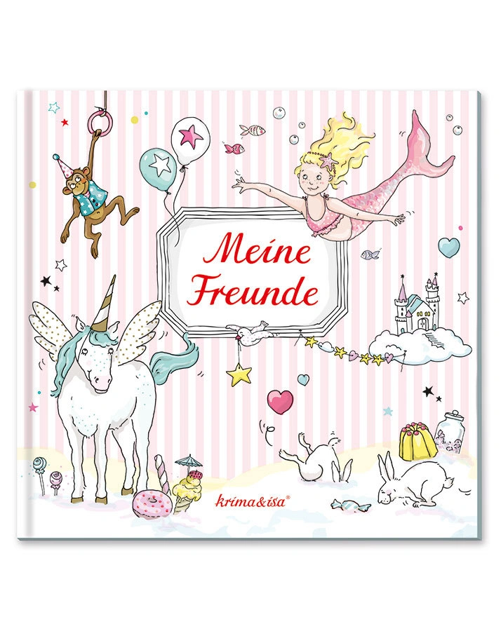 Freunde-Buch MEINE FREUNDE in rosa/weiß