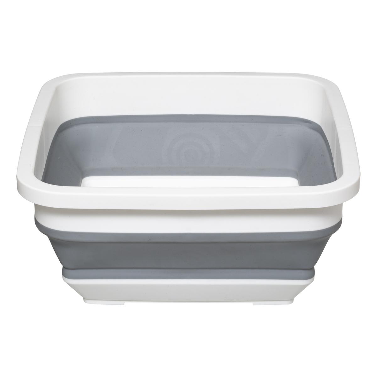 BASSINE CARREE RETRACTABLE 8L BLANC GRIS