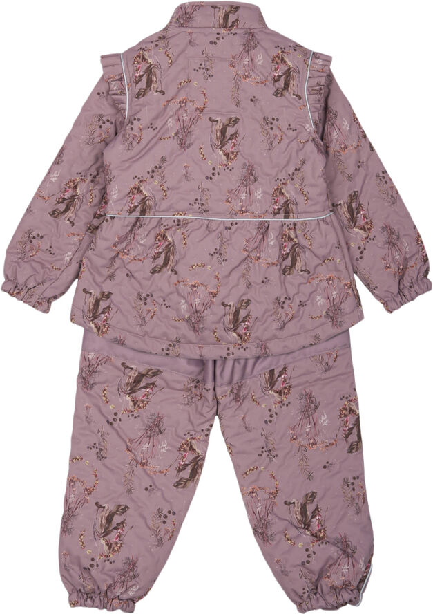 Mikk-Line Thermal  Frill Set AOP Twilight mauve