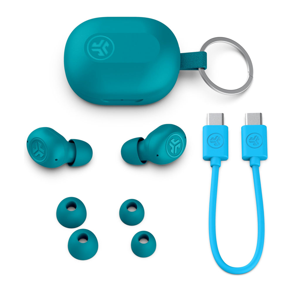 JBuds Mini TWS Bluetooth 5.3 In-Ear Kopfhörer Headset IP55   Ladecase (IEUEBJBMINIRAQUA124) - Aqua (Türkis)