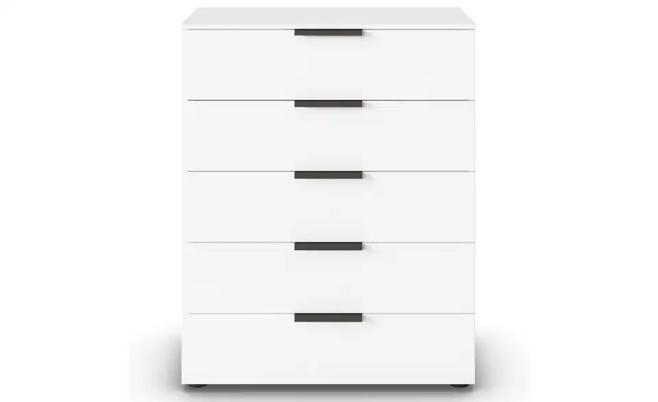 Kommode Weiß Weiß Front: Dekor, Oberboden: Dekor 80 cm Graphit