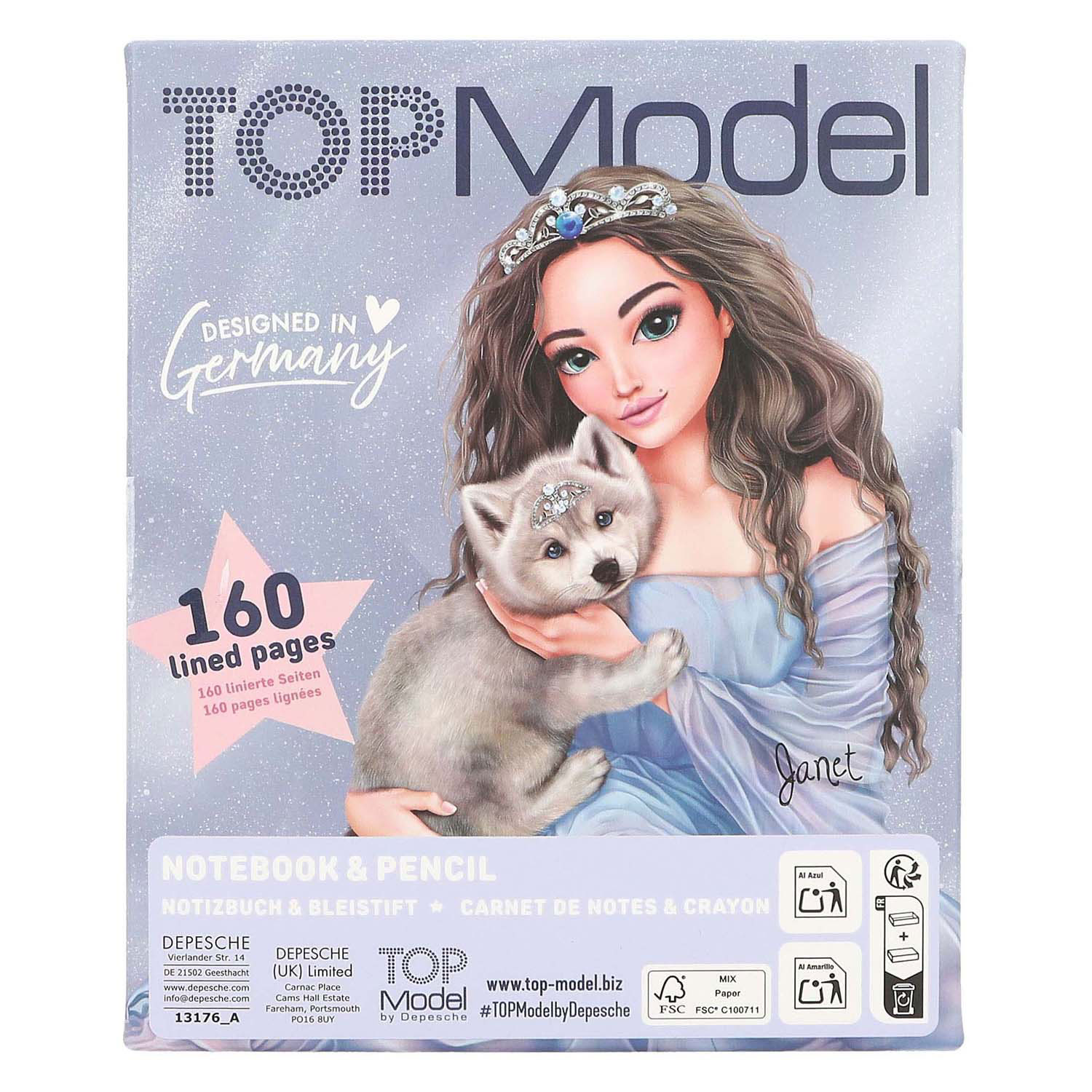 TOPModel Notitieboek & Potlood Wolf