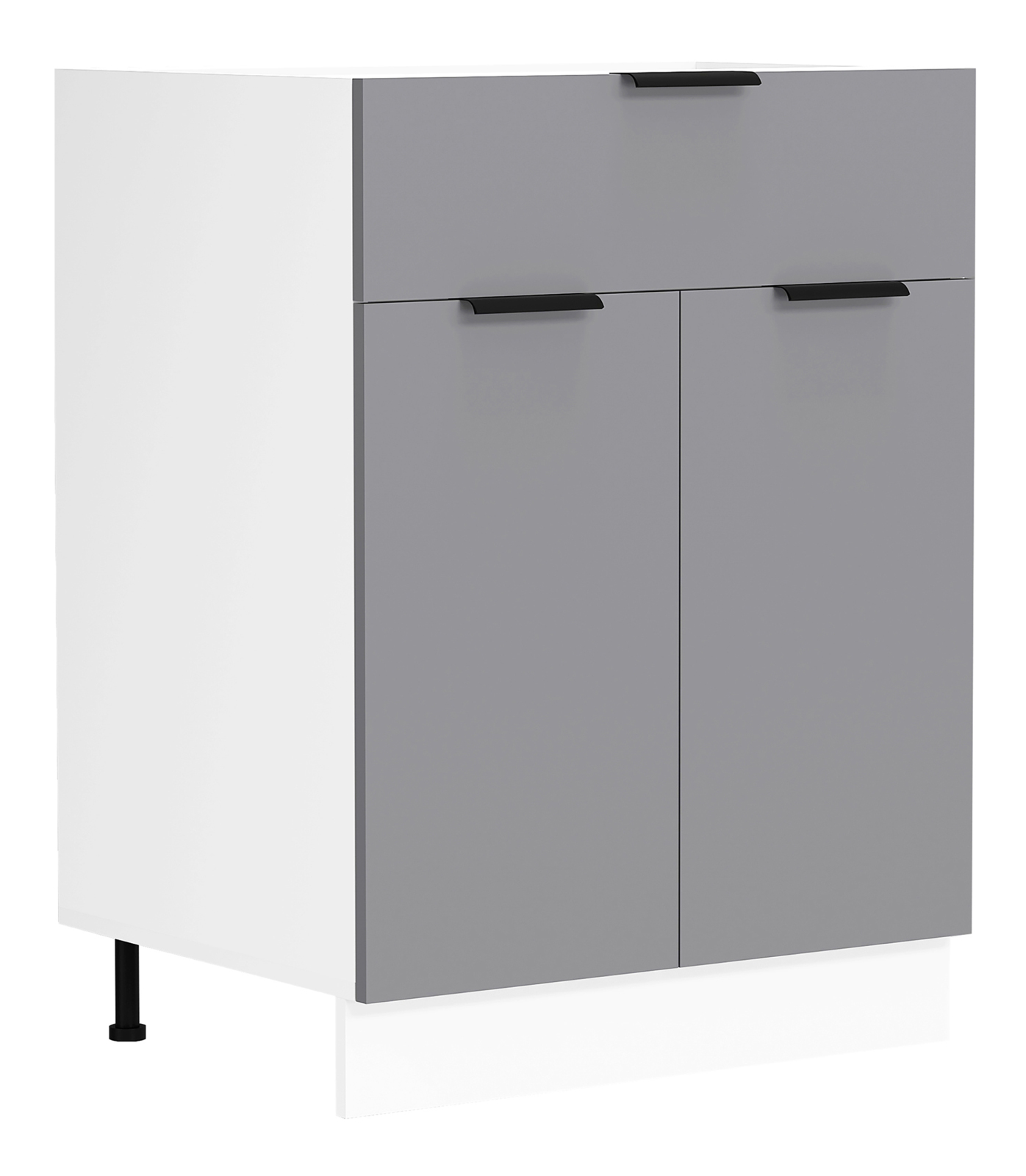 Unterschrank FASOLA - weiß-anthrazit - mit Schubkasten - 60 cm