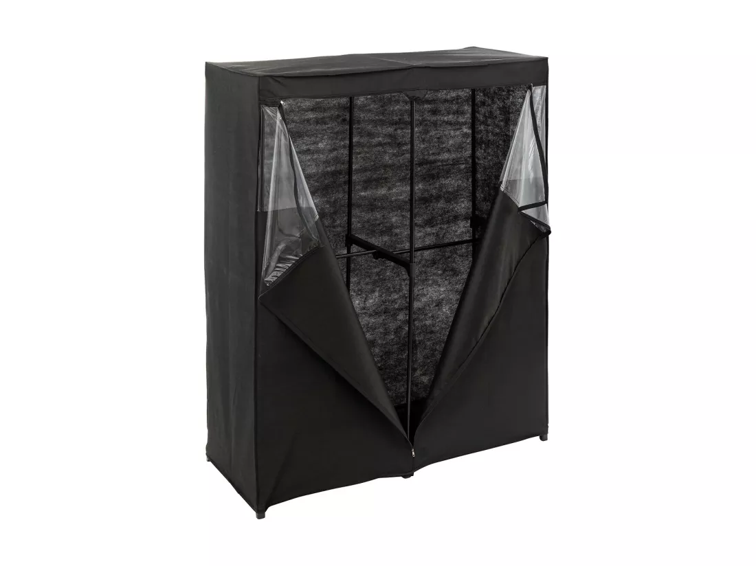 Penderie, armoire intissée en fer, polypropylène coloris noir