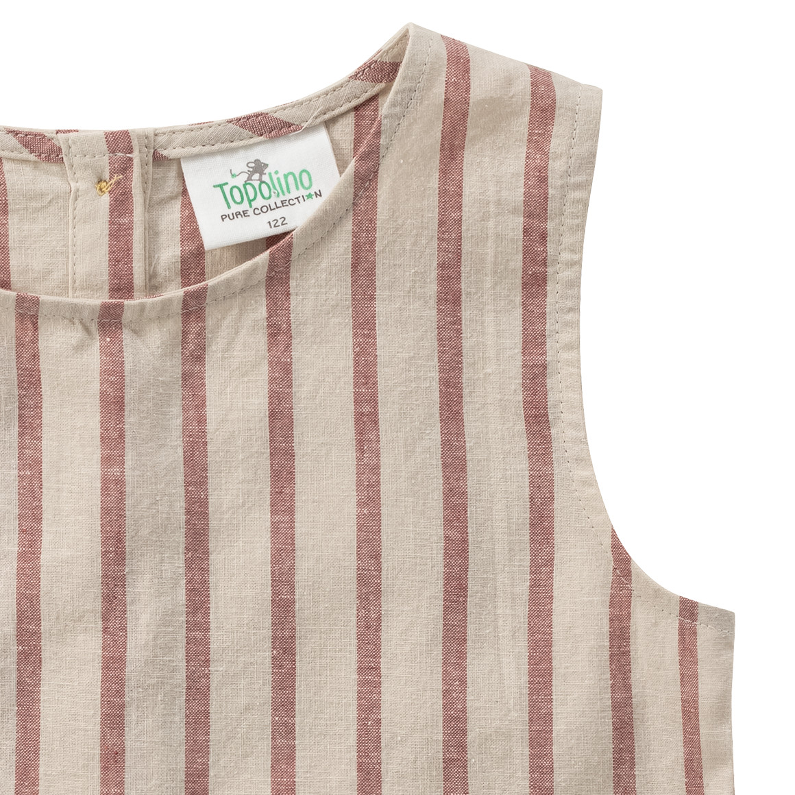 Topolino Pure Collection Mädchen Leinen-Top mit Streifen beige / rosa