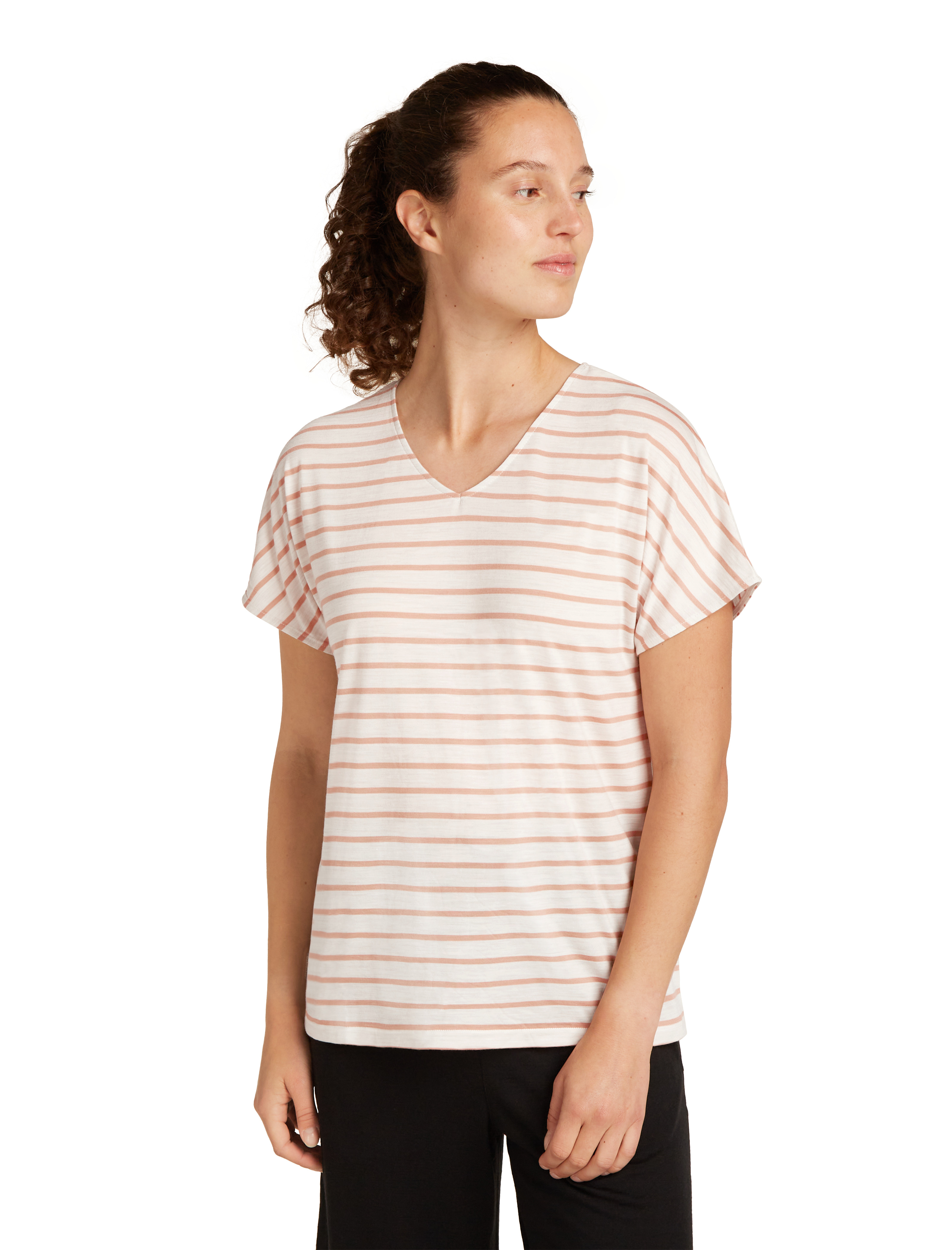 Wmns Merino Drayden Reversible SS Top Stripe