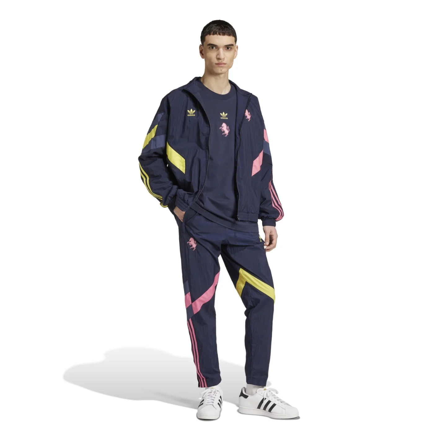 Adidas Juventus Originals Track Trainingsbroek 2024-2025 Donkerblauw Geel Roze