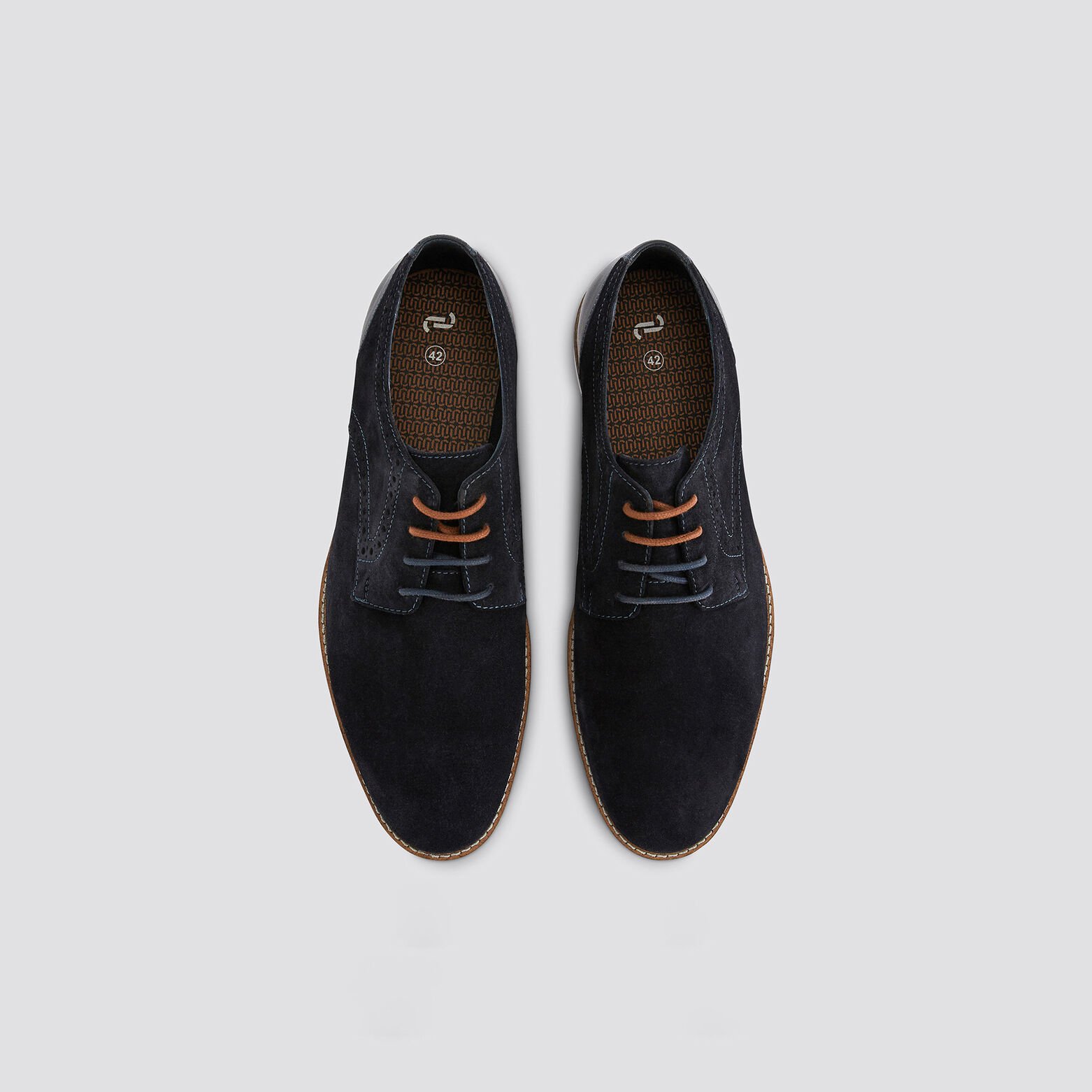 Derby en cuir Bleu foncé