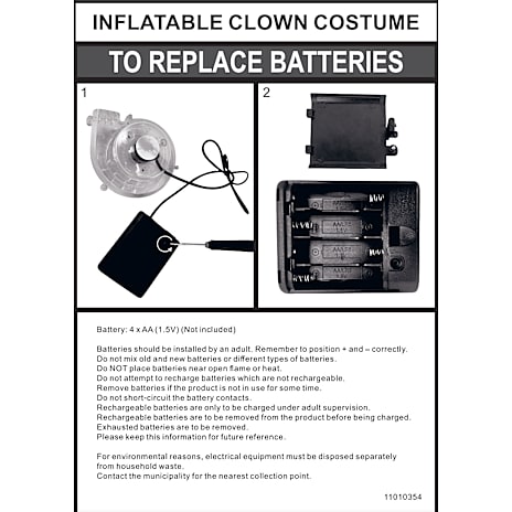 Halloween oppustelig klovn kostume str. 180