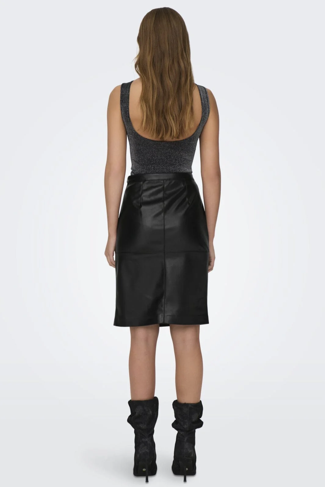 Only Onloline Faux Leather Pencil Skirt