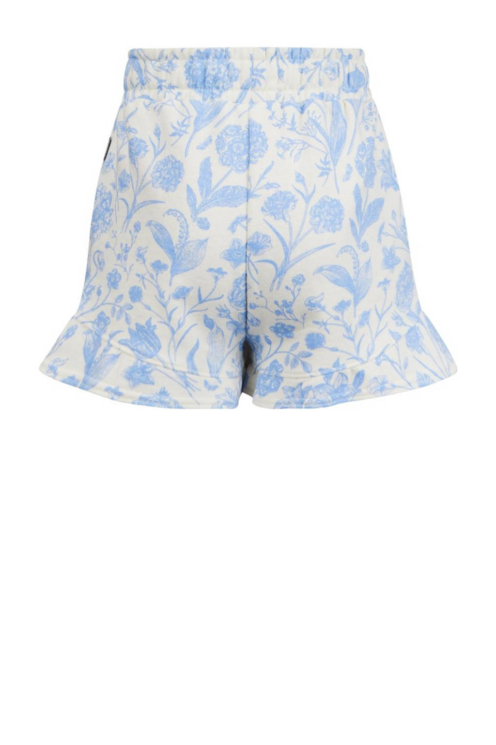 Retour Jeans gebloemde short Ruth wit/blauw