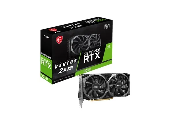 MSI GeForce RTX 3050 VENTUS 2X XS 8GB OC - Grafikkort - GF RTX 3050 - 8 GB GDDR6 - PCIe 4.0 x8 - DVI, HDMI, DisplayPort