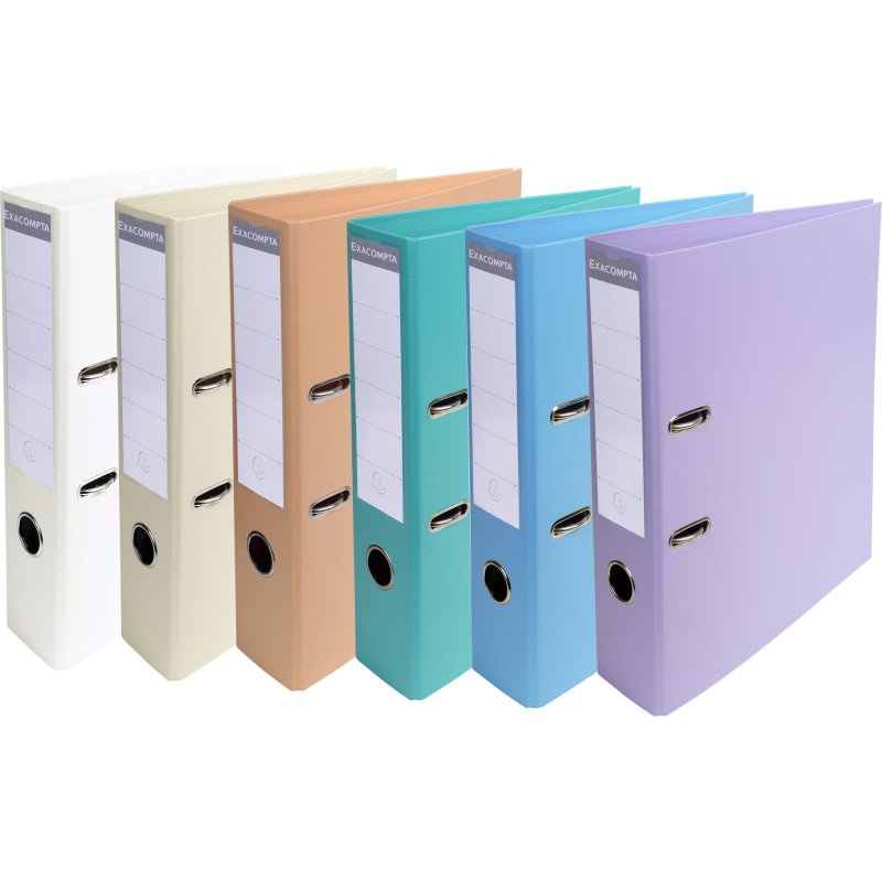 Classeur à levier cartonné Prem Touch Exacompta A4 - Dos 7 cm couleurs assorties pastel