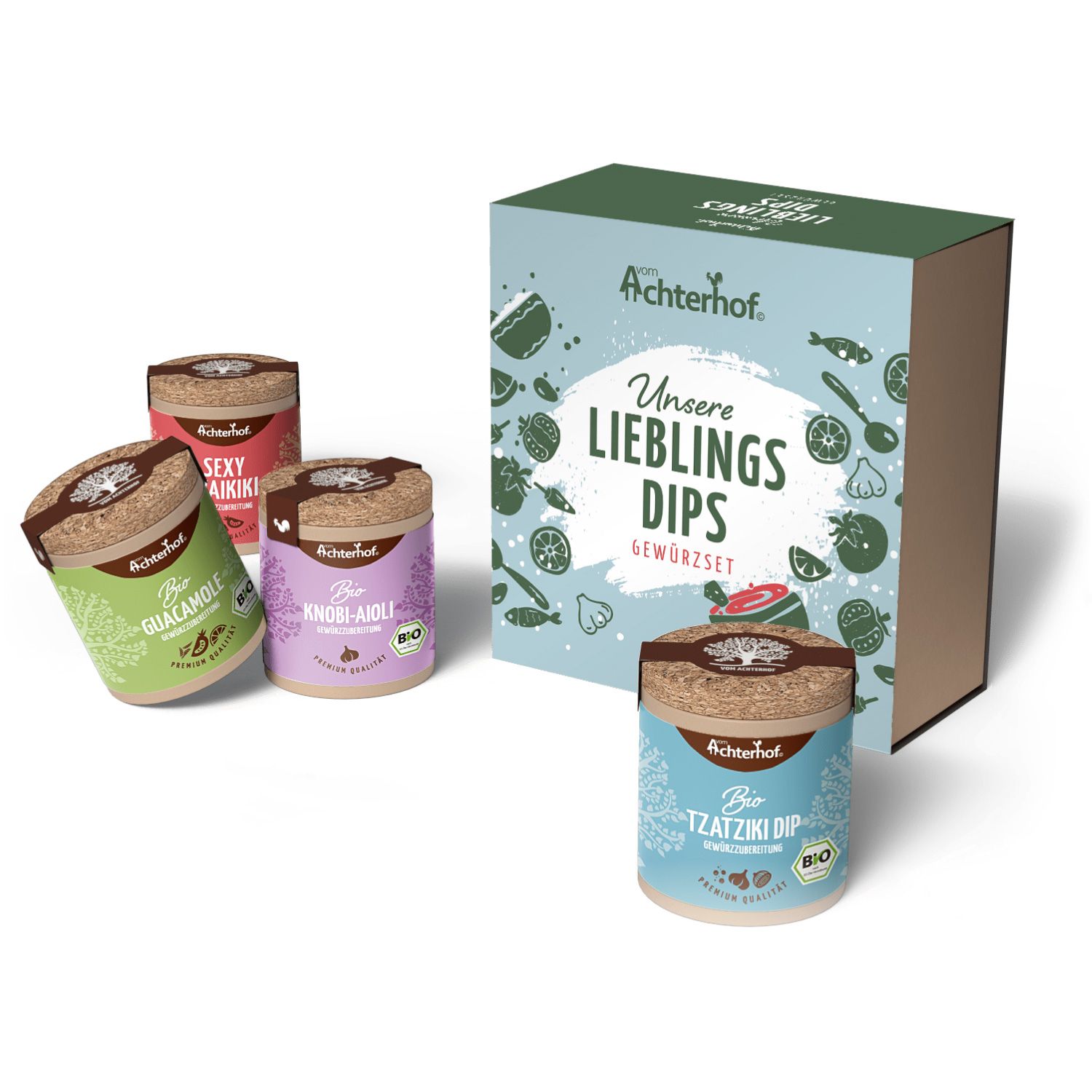 Achterhof 4x Unsere Lieblings Dips Gewürzsets