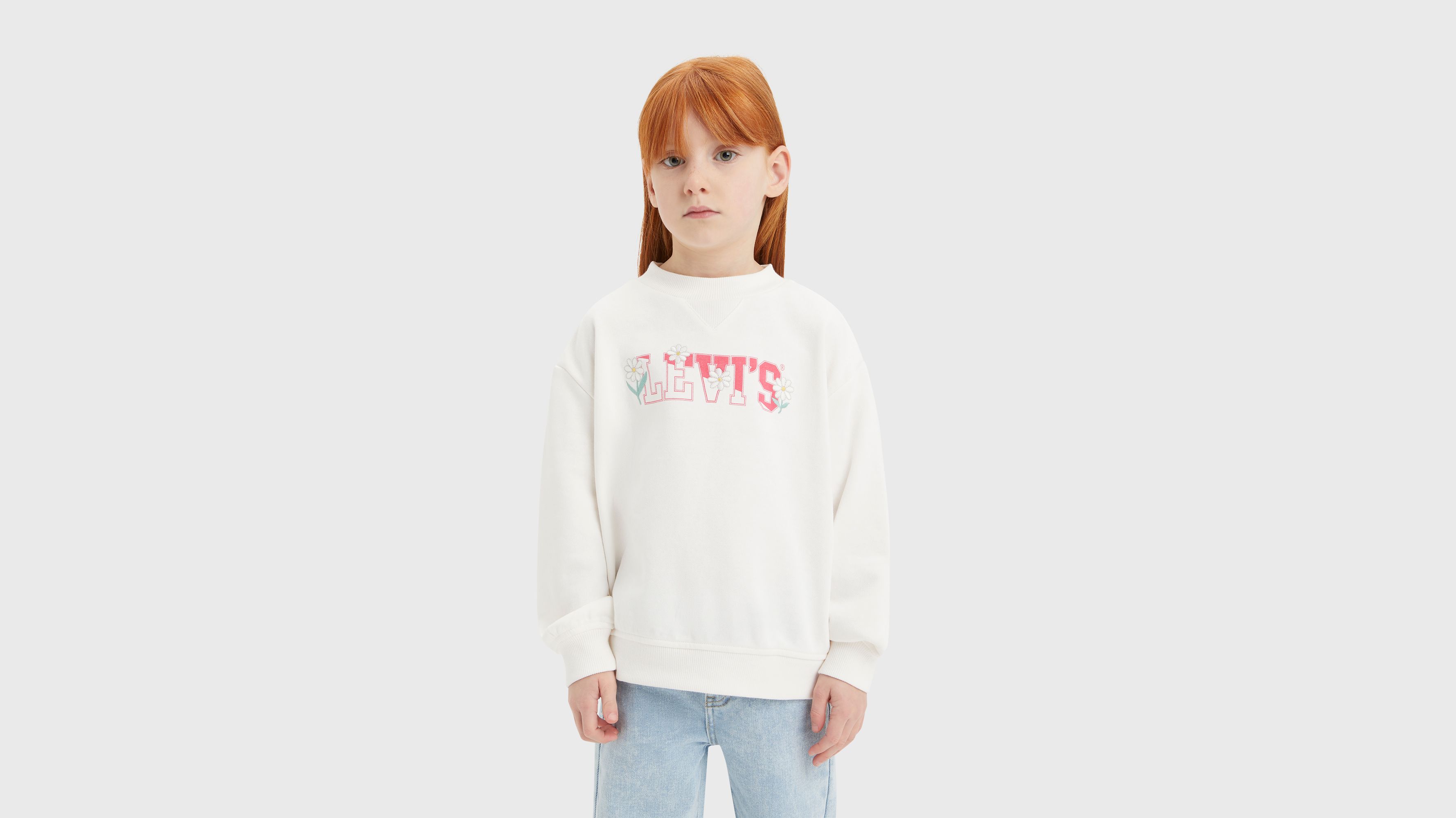 Enfant sweat-shirt à col rond - Sugar Swizzle - Blanc