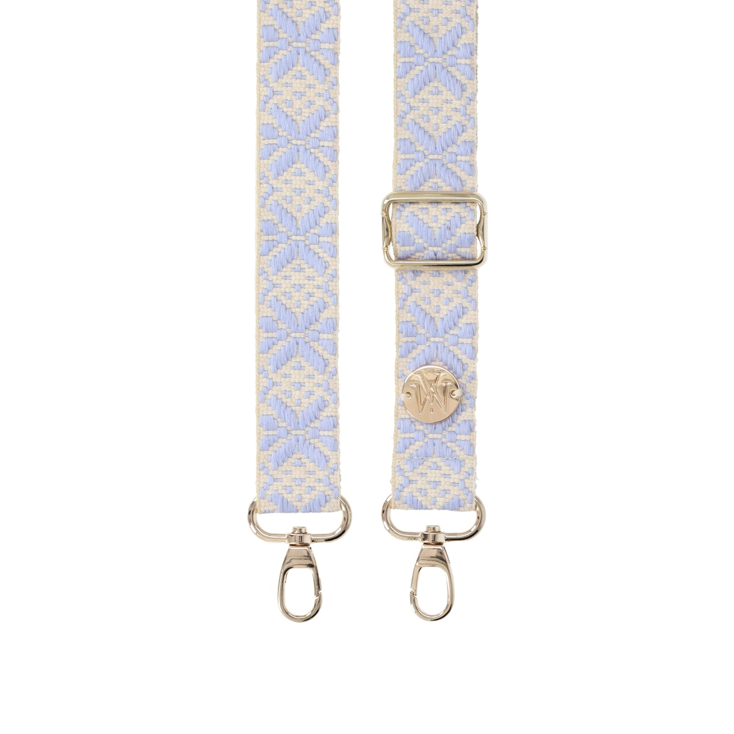 Handyband Handgemachtes Umhängeband für Handyhüllen Snowflake Gold - Ecru / Light Blue Assos