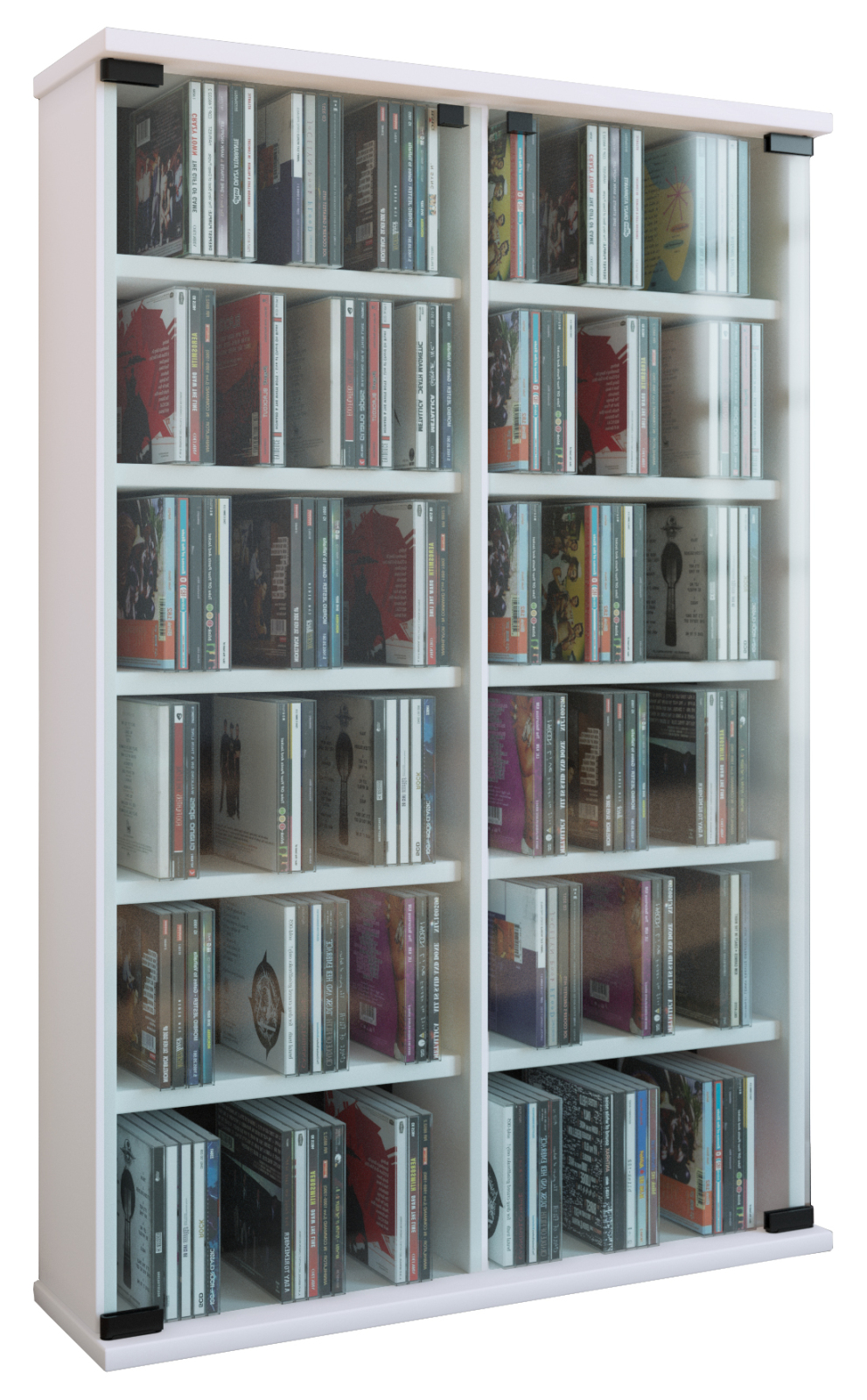 Vitrine - weiß - 60 cm breit - für 300 CDs
